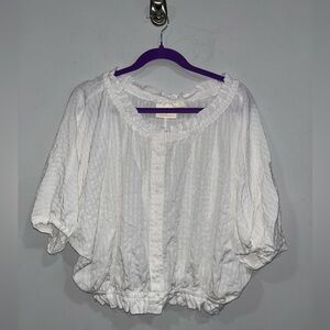 Maeve by Anthropologie White Blouse Size Medium